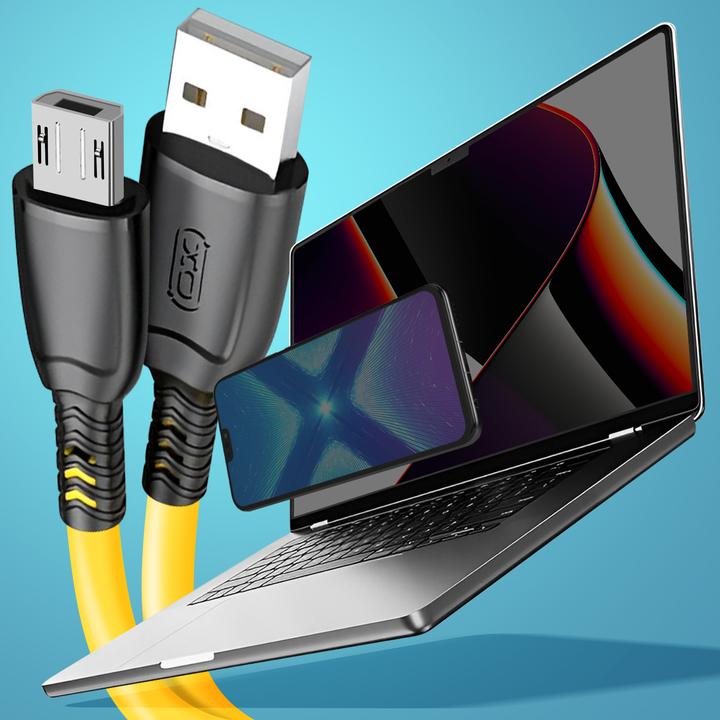 Produktbild xO Kabel NB247 USB - microUSB 0,25 m 6A gelb (0.25 m, USB 1.0)