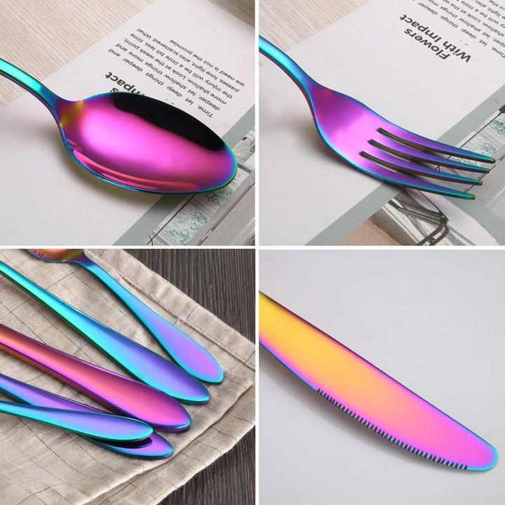 Image du produit Homquen Couverts de table aux couleurs de l'arc-en-ciel (6 pièce(s), Scoops)