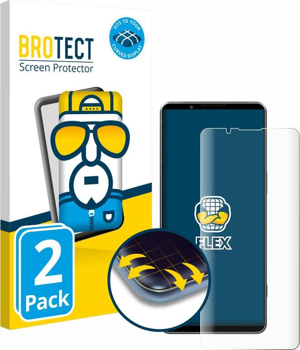 Produktbild BROTECT Fullscreen Schutzfolie Displayschutz Folie Klar Transparent (2 Stück, Sony Xperia 1 VI)