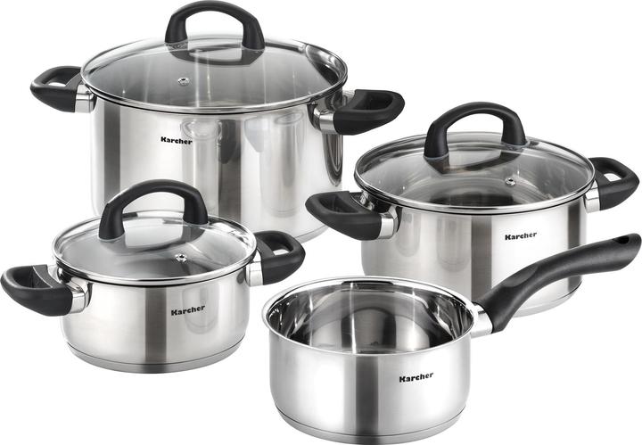 Produktbild Kärcher Karcher Topfset Mia (4-teilig, Edelstahl, Induktion) (16 cm, Kochtopf, Edelstahl)