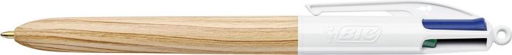 Productafbeelding Bic Intrekbare Balpen 4 Kleuren Houten Stijl (Natuur/wit, 1 x)