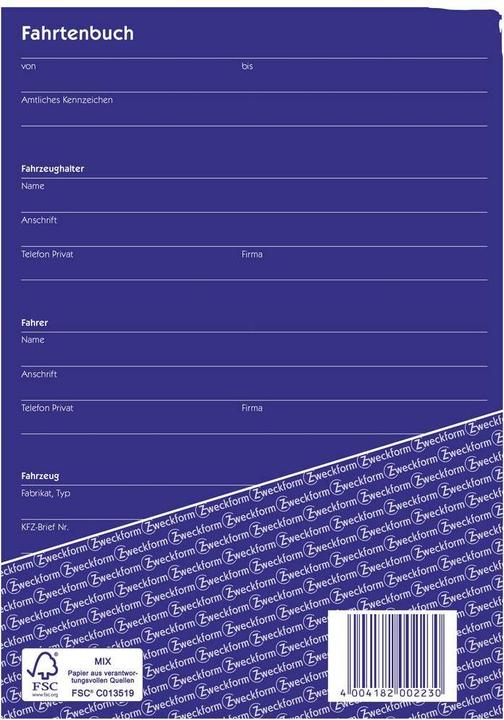 Image du produit Avery Zweckform 223-10 DIN A5 Carnet de route Nombre de feuilles : 40 Blanc 10 pcs. (40 x)