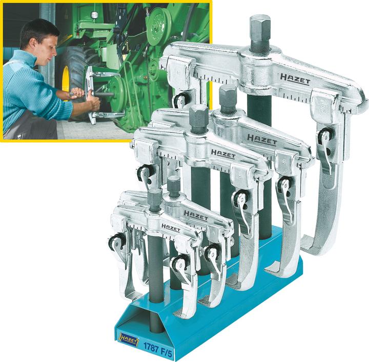 Produktbild HAZET Schnellspann Abzieher Satz ∙ 2-armig 1787F/5 ∙ Anzahl Werkzeuge: 5
