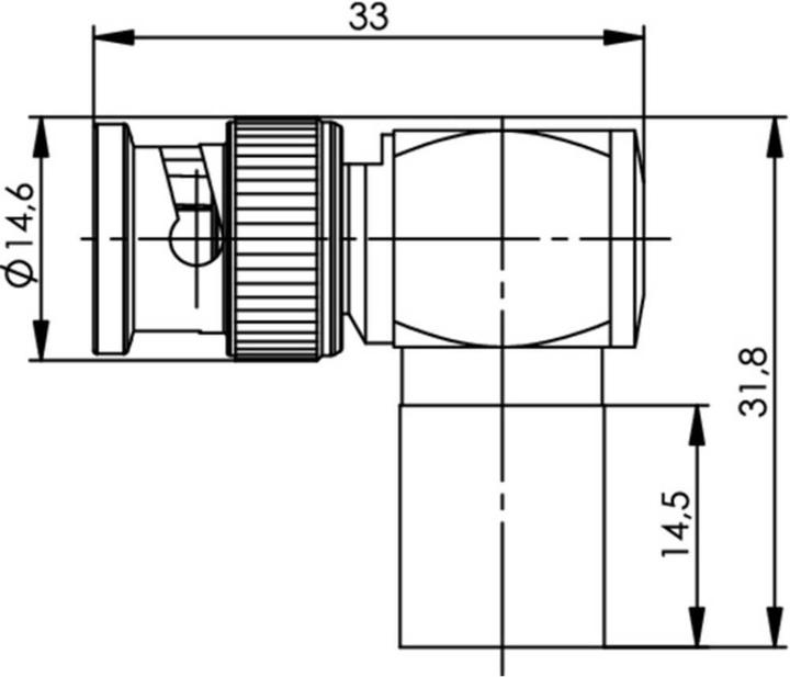 Image du produit Telegärtner Connecteur BNC coudé à sertir 50 ohms, à souder/à sertir, RG-214/U, RG-393/U, B1812