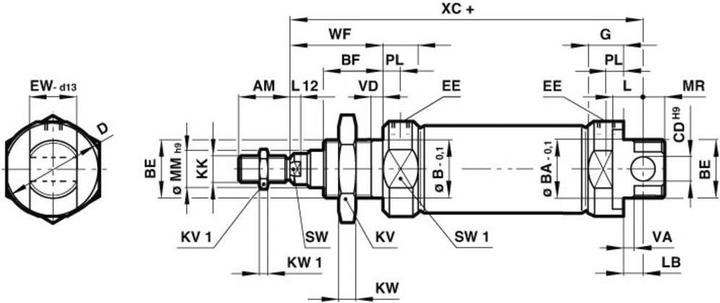 Produktbild Norgren ISO Zylinder Ø 16 mm