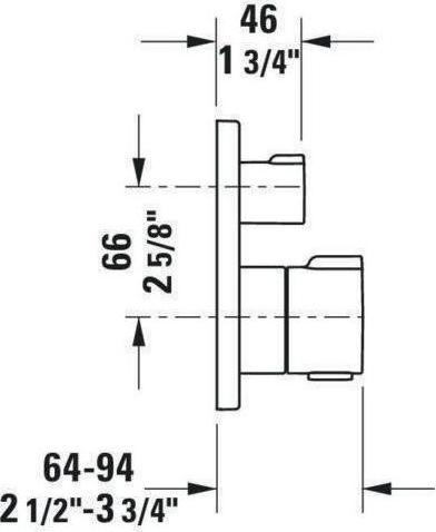 Immagine prodotto Duravit Termostato da bagno C.1 UP con valvola deviatrice angolare cromata