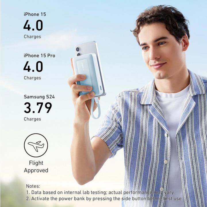 Produktbild Anker Powerbank | Powerbank mit integriertem USB-C Kabel | A1689031 | 20000 mAh | 30W Output | Blau (20000 mAh, 30 W)