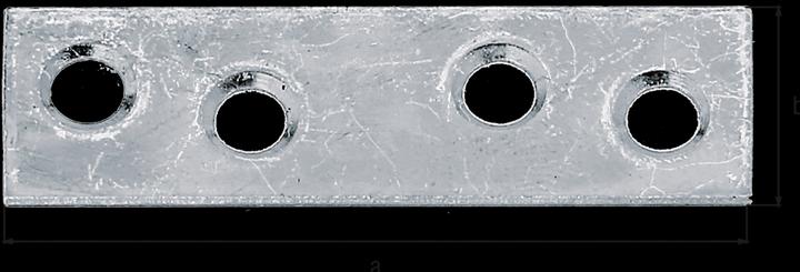 Produktbild GAH Flachverbinder Länge 50 mm Breite 14 mm Stärke 1,75 mm Stahl sendzimirverzinkt Anzahl Löcher 4 (Flachverbinder, 100 Stk.)
