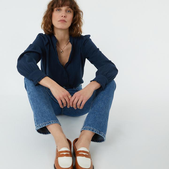 Produktbild La Redoute Collections Langärmelige Bluse mit Rüschenkragen (40)