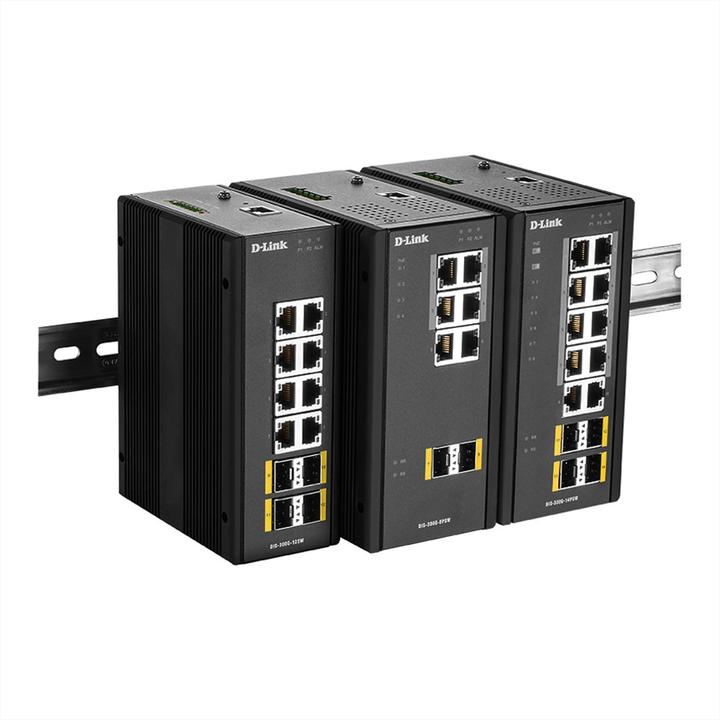 Immagine prodotto D-Link Switch industriale gestito L2 a 14 porte con 10 porte 10/100/1000BaseTX, 8 PoE e 4 porte (12 Porti)