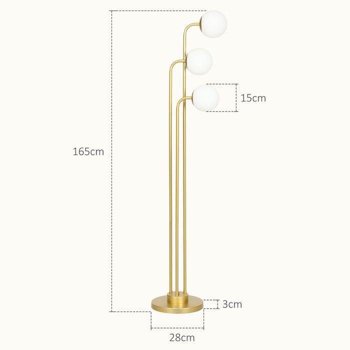 Immagine prodotto Swisshandel24 Stehlampe mit 3 Lampenschirmen, 120W Leselampe, 1,65 m hoch Nachttischlampe (E27)