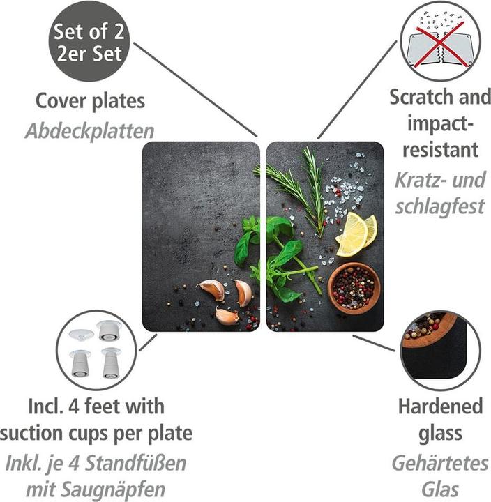 Actual product image Wenko Glass cover plates herbs