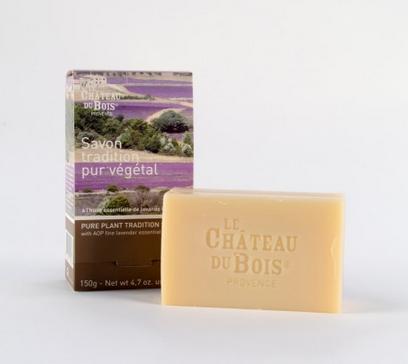 Image du produit Le Château du Bois Savon tradition pur végétal à l'huile essentielle de lavande 150g (Savon liquide)