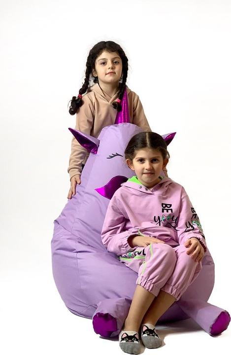 Produktbild Go Gift Sako Tasche pouffe Einhorn mit Mund lila XXL 140 x 100 cm