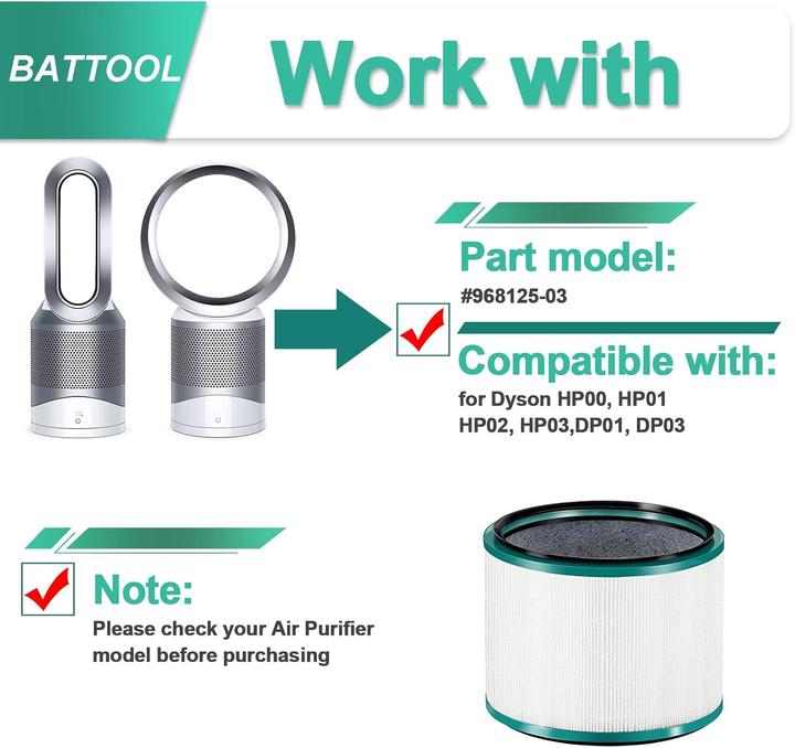 Immagine prodotto Battool HEPA-Ersatzfilter für Dyson Luftreiniger (1 x)