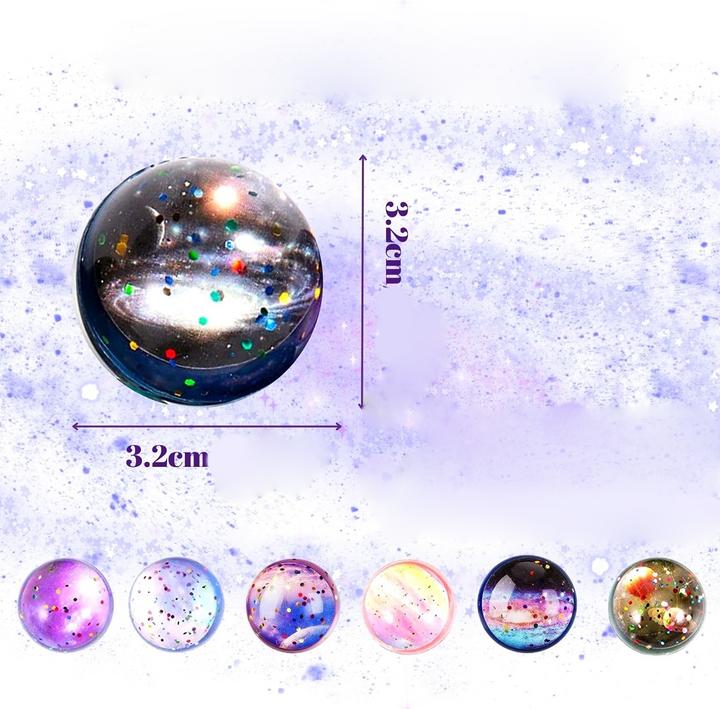 I Am Creative (20er Set) Ø32mm Gummi Ball Bouncing Hüpfball Spielzeug Mitgebsel Flummi - Weltraum