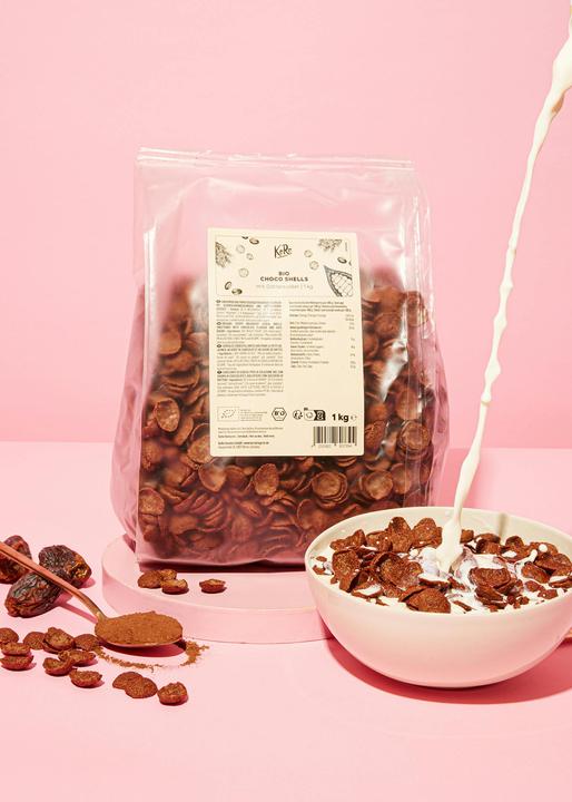 Actual product image KoRo Crispy organic breakfast cereal bowls sweetened with chocolate flavour and date sugar (1000 g)