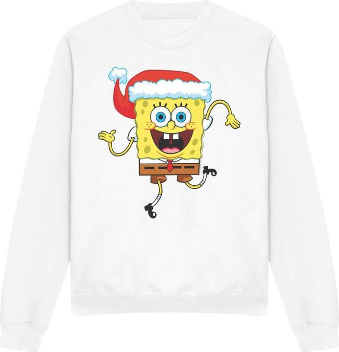 Actual product image Spongebob Squarepants Unisex Adult Santa Hat Christmas Sweatshirt (M)