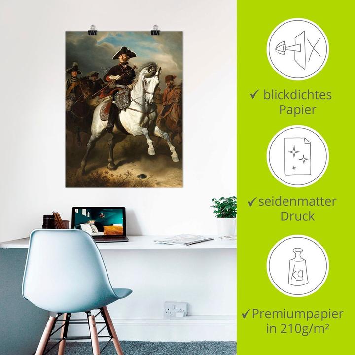 Actual product image Artland Wall film, self-adhesive Frederick the Great on horseback. 1861 T6XR 60x80 cm (60 x 80 cm)