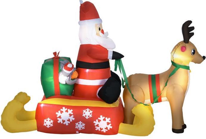 Actual product image Swisshandel24 Aufblasbar Weihnachtsdeko 1,22 m Weihnachtsmann mit LED-Beleuchtung Gartendeko