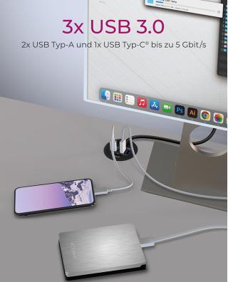 Actual product image Icy Box IB-Hub1404A (USB-A, 3 Ports)