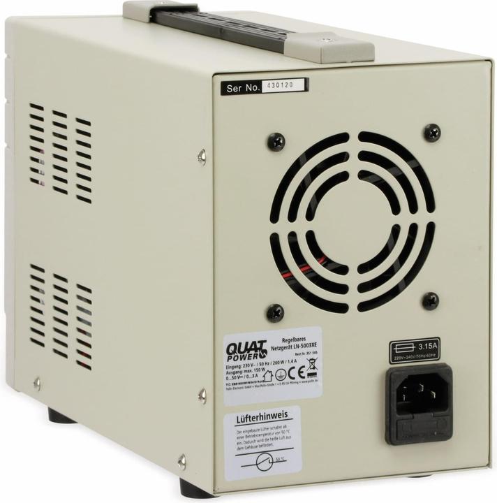 Actual product image QuatPower LN-5003XE power supply unit 0...50V-, 0...3A, LED display