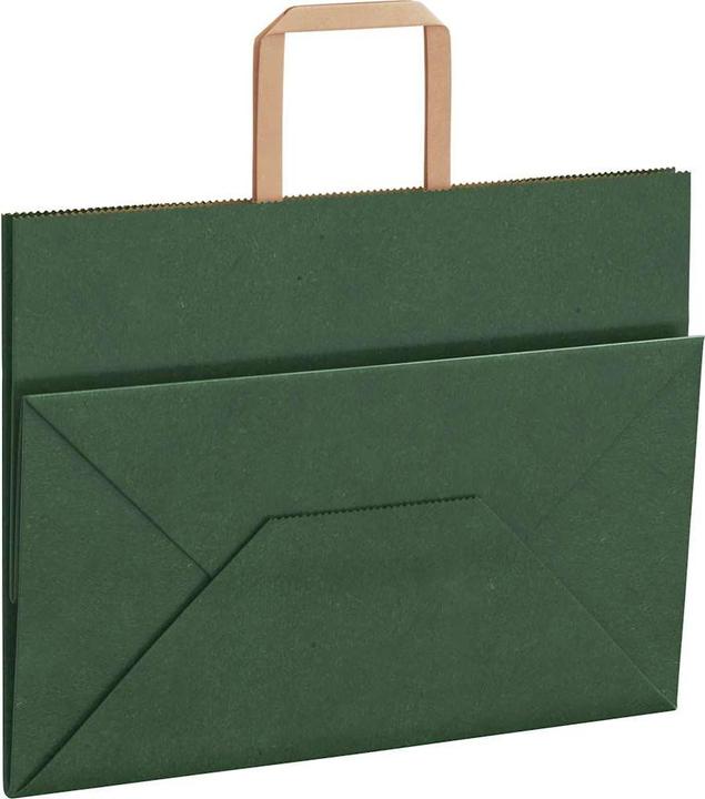 Produktbild VidaXL Kraftpapiertüten 250 Stk. mit Henkel Grün 32x17x25 cm Papiertüte (Geschenktüte, 250 x)