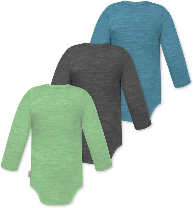 Actual product image Normani 3-pack baby merino long-sleeved body "Tuai" - 9403 (56)