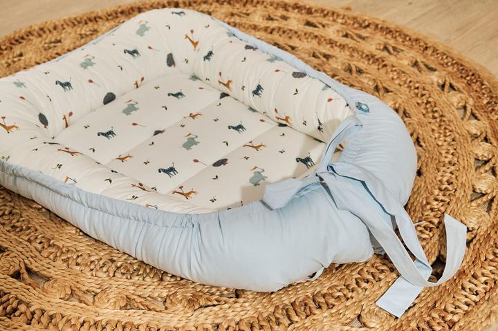 Produktbild Funnababy Babynest - Zoo - Blau - 60 x 75 cm