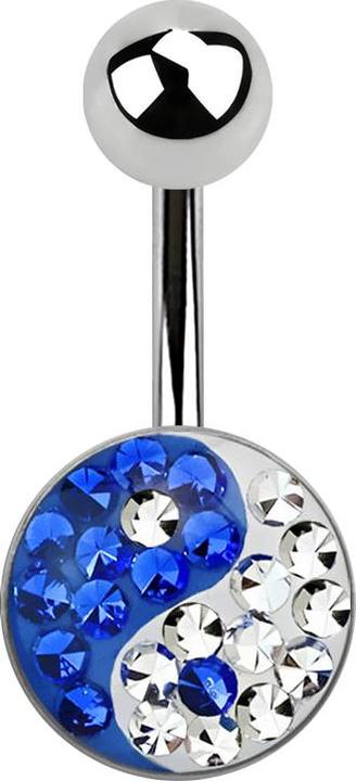 Immagine prodotto Star Piercing Argento banana con blu Yin Yang (senza ottone, Acciaio chirurgico 316L)