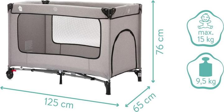 Actual product image Fillikid Travel cot with comfort mattress