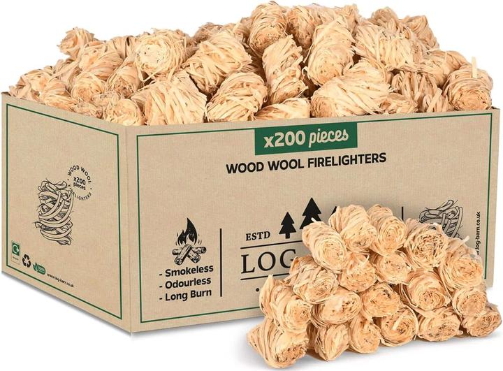 Actual product image Log-Barn Natural kindling wool - barbecue lighter made from wood wool