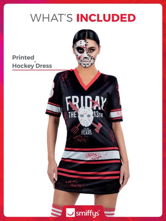Actual product image Smiffys Freitag der 13. Jason Hockey Kleid für Frauen (XS)