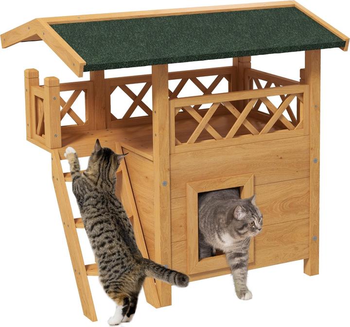 Actual product image PawHut Cat house with stairs and roof (Cat)