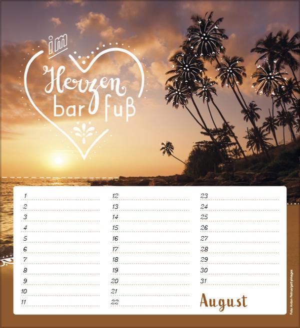 Produktbild Geburtstagskalender Im herzen barfuss (Harter Einband, Deutsch)