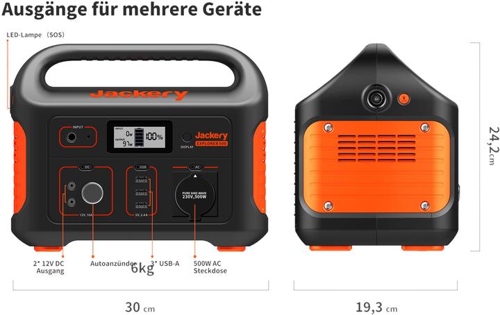 Produktbild Jackery Explorer 500 (518 Wh, 6.40 kg)
