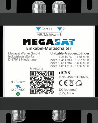 Produktbild Megasat 0600211 SAT Multischalter Eingänge 3 2 SAT/1 terrestrisch (Multischalter)
