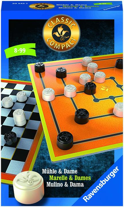 Immagine prodotto Ravensburger Mill / Lady Compact, d/f/i da 8 anni, 2 giocatori, Classic Compact / Travel set (Tedesco, Francese, Italiano)