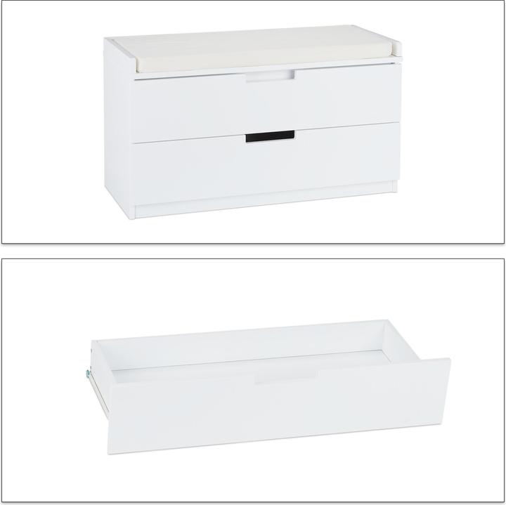 Actual product image Relaxdays Storage Bench With 2 Drawers (80 cm)