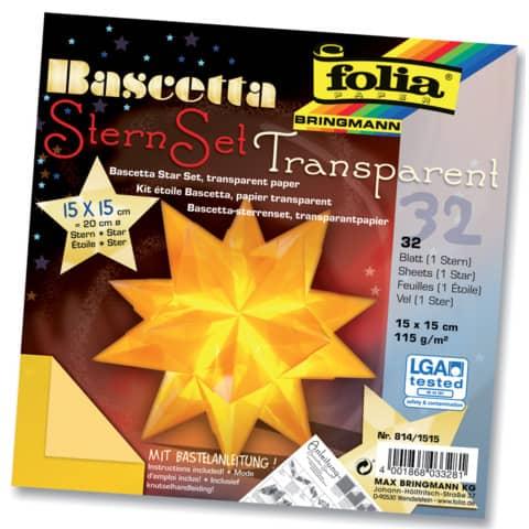 Produktbild Folia Faltblätter Bascetta-Stern midi gelb (32 x)