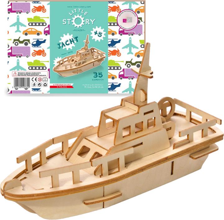 Image du produit Little Story Modèle de puzzle en bois 3D - Bateau (35 pièces)