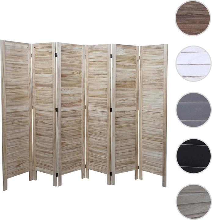 Produktbild Mendler Paravent HWC-G30, Trennwand Sichtschutz Raumteiler, Shabby-Look 170x240cm - hellbraun