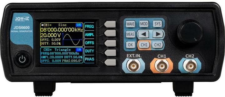 Actual product image Joy-it JT-JDS6600-B Signal generator 0Hz - 60MHz 2-channel triangle, Lorentz curve, pulse, noise, rach (Frequency counter)