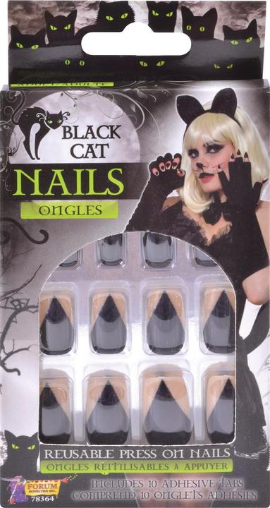 Bristol Novelty Falsche Fingernägel Schwarze Katze 10erPack