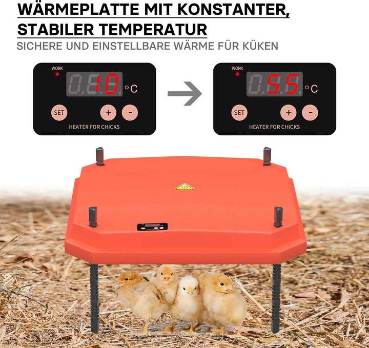 Produktbild Fudajo Küken-Wärmeplatte 40x40cm 42W Heizplatte Temperaturregler Kükenaufzucht (42 W)