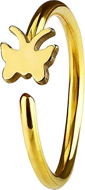 Produktbild Star Piercing Micro Piercing Ring mit Schmetterling vergoldet (Chirurgenstahl 316L)