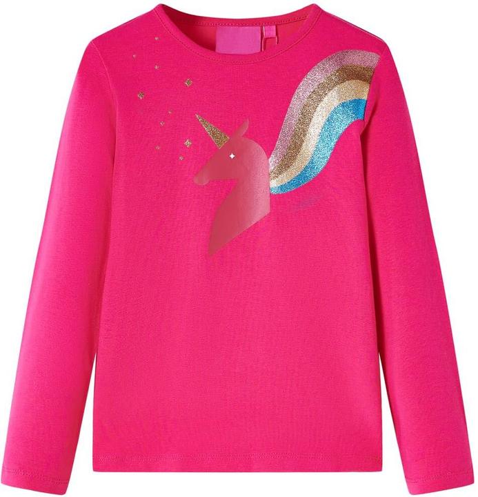 VidaXL Kinder-Langarmshirt Knallrosa 140,Material: 95 % Baumwolle (140)