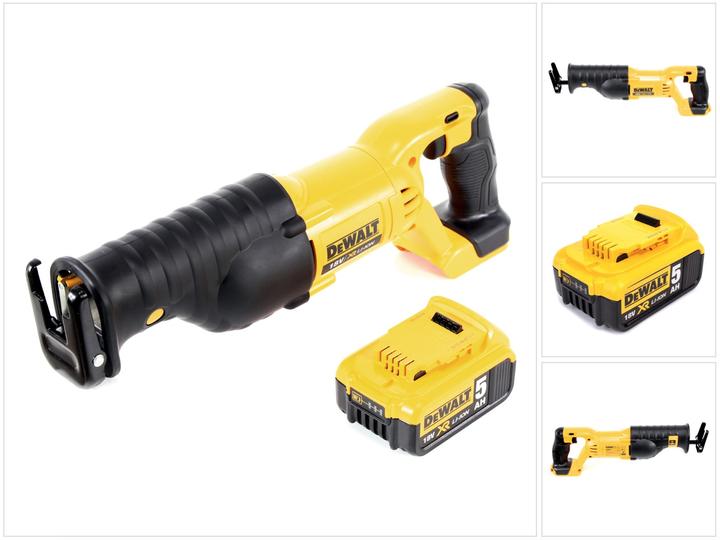 Produktbild DeWalt DCS 380 18 V Akku Säbelsäge Reciprosäge + 1 x DCB 184 5,0 Ah Li-Ion Akku