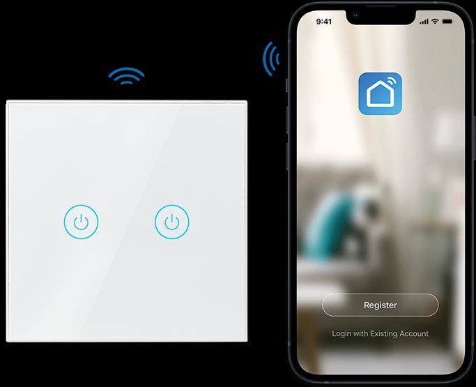 Produktbild LogiLink Smart Home Wi-Fi Wall Switch 2-Fold