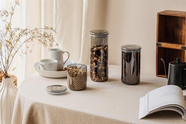 Actual product image Nuts Storage jar glass 850 ml smoke (0.85 l)